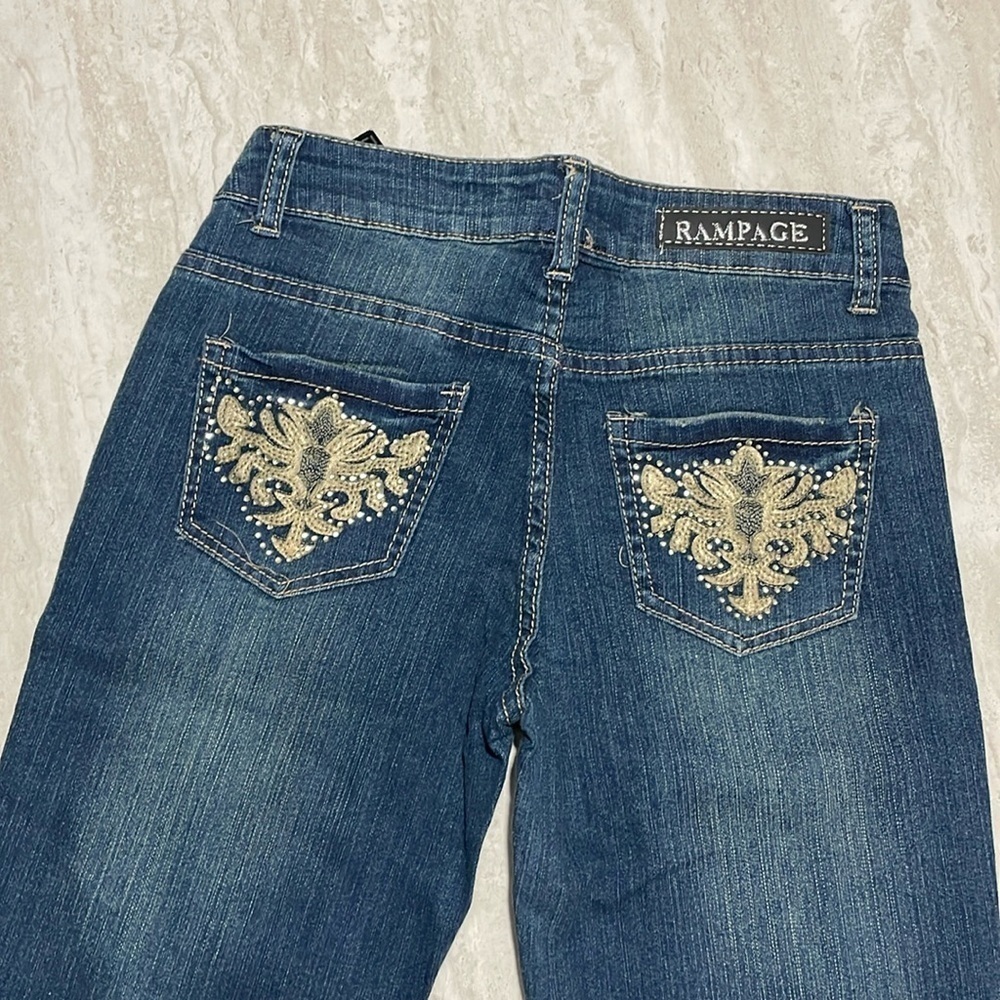 NWT Rampage Premium Rhinestone Jeans *0 *Inseam 32 - Picture 2 of 6